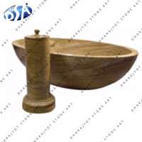 polished round small marble bathtubs