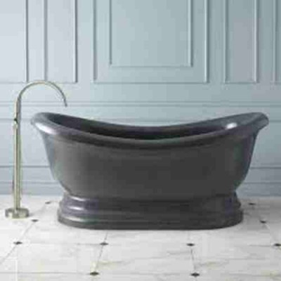 Factory Low Price Black Stone Solid Marble Bathtub