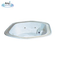 Big bathtub for embedded indoor/outdoor spa with massage nozzles and overflow for sale