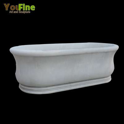 Hand Carved White Marble Artificial Stone Bathtub