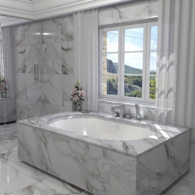 Luxury Natural Stone 2 Person Marble Bathtub for Bathroom