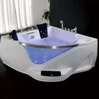 hot sale luxury sexy whirlpool massage bathtub with glass & led