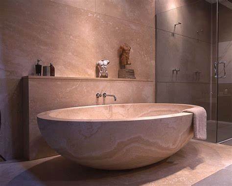 Customized Natural Beautiful Stone Marble Bathtub for Adults